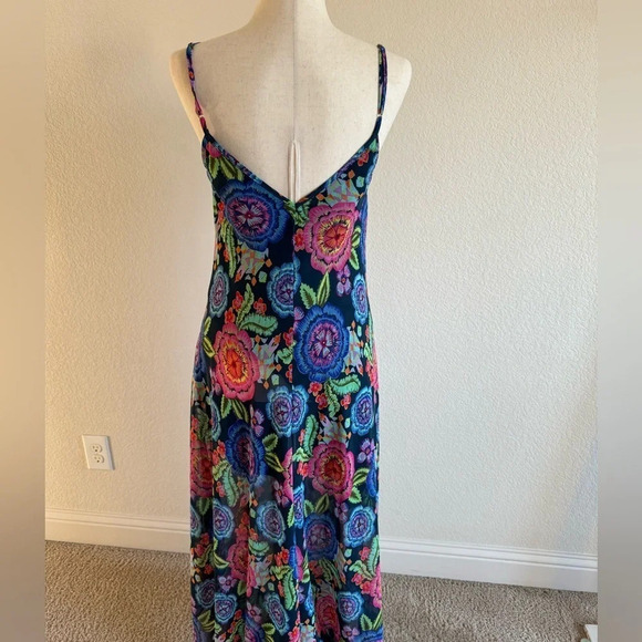 Just Taylor Floral Dress Womens Blue Floral Spaghetti Strap -Hanky Hem- size 6 … - Picture 2 of 10